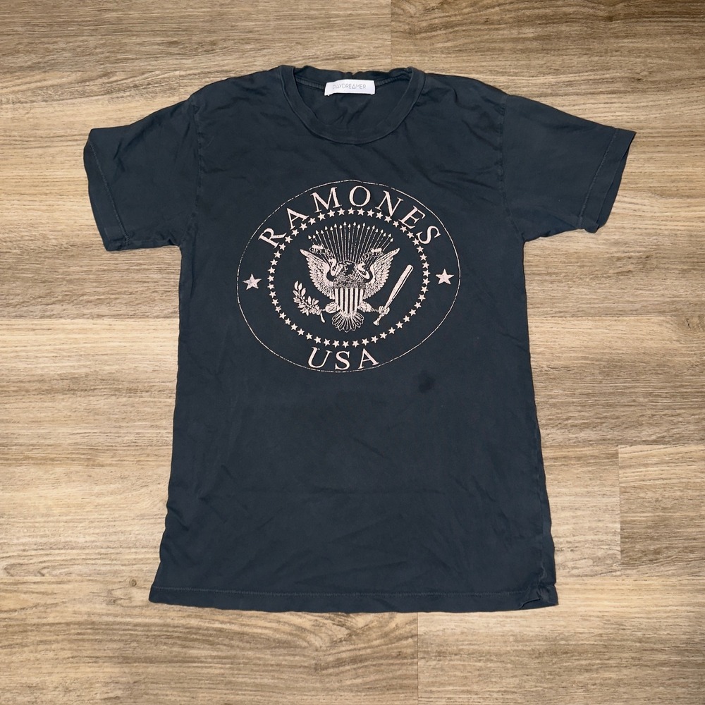 Daydreamer Ramones USA‎ Graphic Tee Vintage Style Band Shirt Gray XS